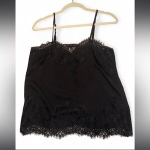 Black Lace Trim Cami Top